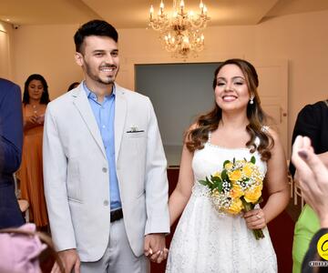 Uniram-se em matrimônio o casal Beatriz Souza Passos e Gean Marcos no Cartório de 2º Ofício.